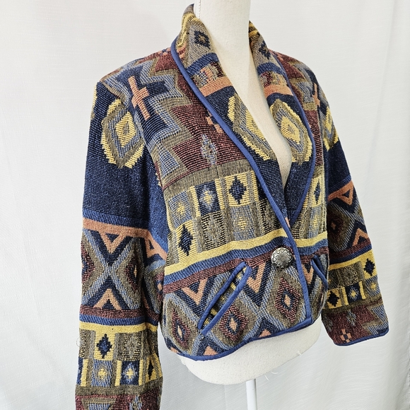 Vintage Dress Barn Western Crop Bolero Jacket size Large - Picture 4 of 9